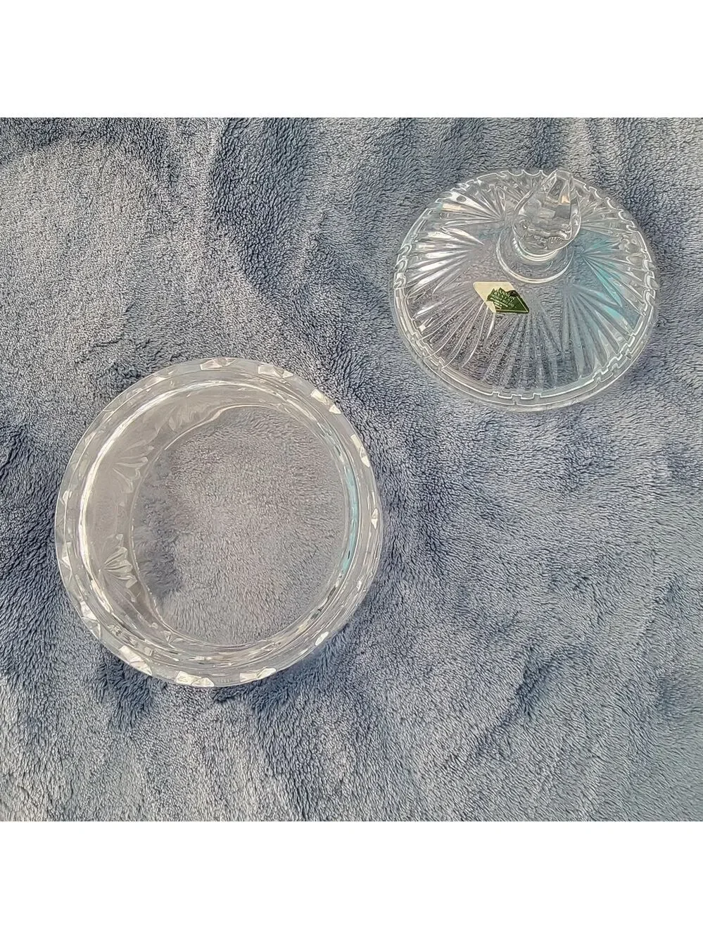Vintage Shannon Crystal Leaded Crystal Round Powder Bowl with Lid Trinket Box